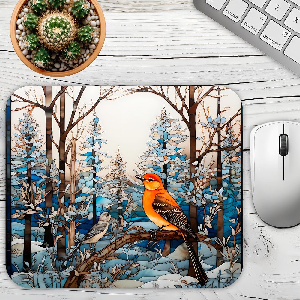 NEW! Stained Glass Bird Sublimated Mouse Pad, Final Price!